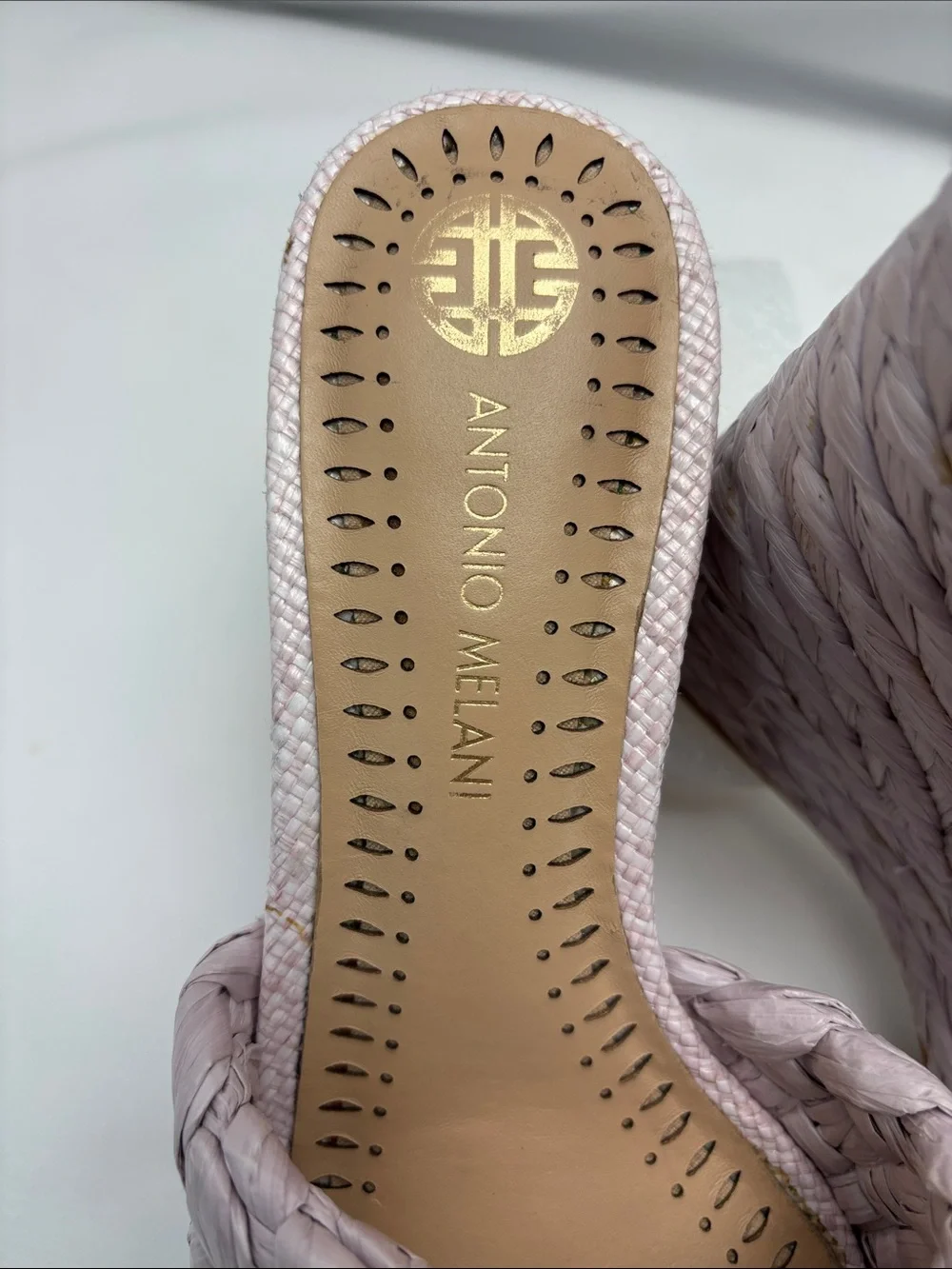 ANTONIO MELANI Women’s 6 Lavender Braided Platform Wedge‎ Sandals #333